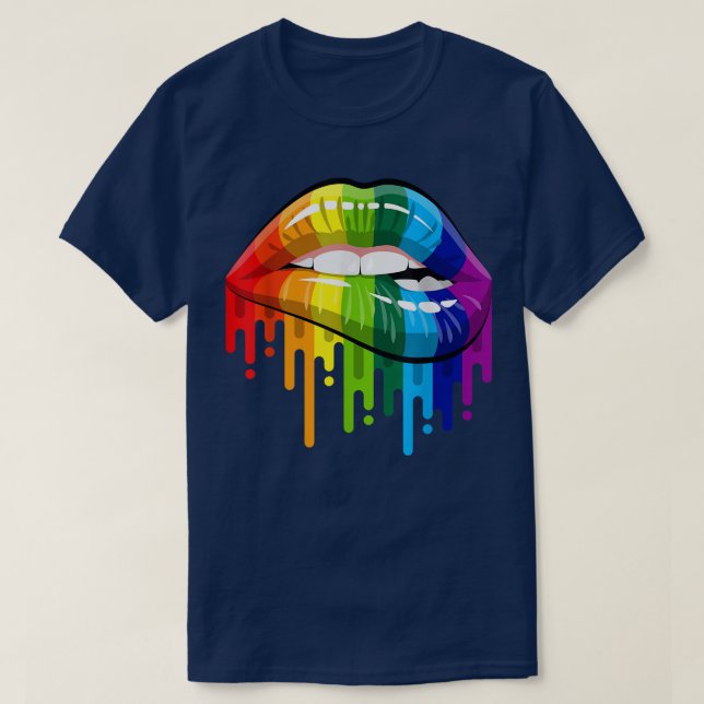 Camiseta Orgulho de Lábios LGBT-Gay homossexuais Lésbicas  (Frente do Design)