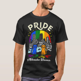 Camiseta Orgulho de Milwaukee Cidade Wisconsin Gatos Arco-í