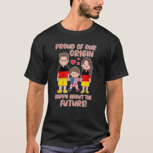 Camiseta Orgulho de nossa origem Família Feliz Alemão-Ameri