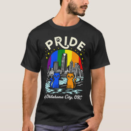 Camiseta Orgulho de Oklahoma City OKC Cats Bandeira Arco-Ír