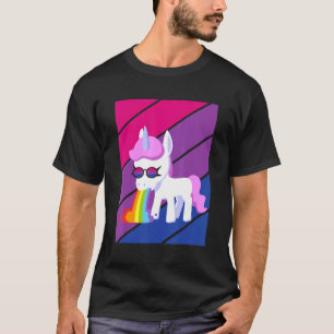 Camiseta Orgulho de Orgulho do Unicórnio Bandeira Bissexual