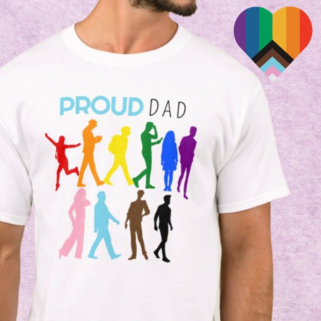 Camiseta Orgulho de PAI Misturado Orgulho LGBTQIA+BIPOC (Criador carregado)
