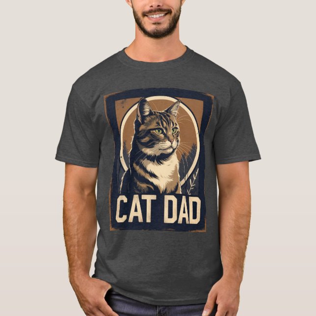 Camiseta Orgulho de Pais Gatos - Arte Felina Enroscada (Frente)