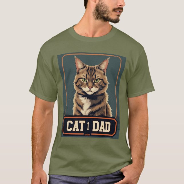Camiseta Orgulho de Pais Gatos - Arte Felina Enroscada (Frente)