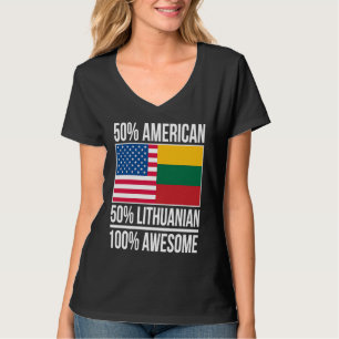 Camiseta Orgulho de Patrimônio da Lituânia, Bandeira Americ
