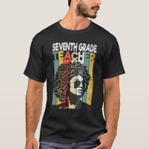 Camiseta Orgulho de Professora Negra do 7º Ano Mulher Negra