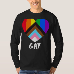 Camiseta Orgulho de Progresso Gay de Inclusão de Sinalizado