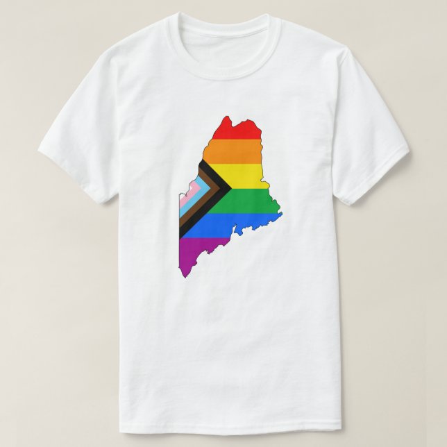 Camiseta Orgulho de Progresso LGBTQ do Orgulho do Estado do (Frente do Design)
