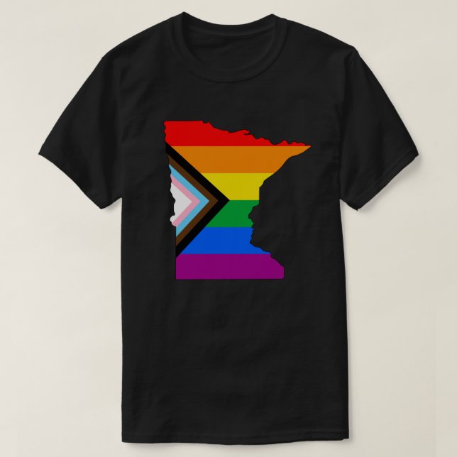 Camiseta Orgulho de Progresso LGBTQ do Orgulho Estatal de M (Frente do Design)