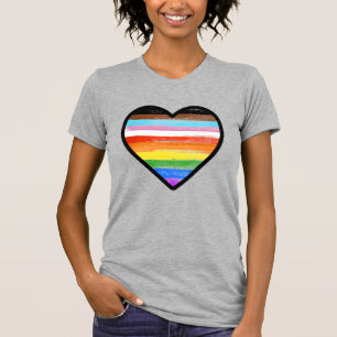 Camiseta Orgulho de progresso pintado de coração