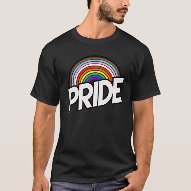 Camiseta Orgulho de progresso Rainbow T-Shirt (Frente)