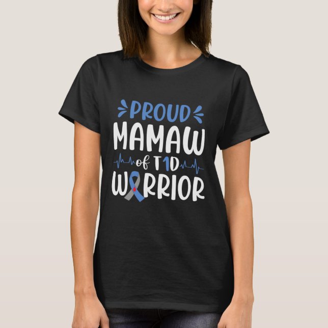 Camiseta Orgulho De Sabor Da Diabetes Da T1d Azul (Frente)