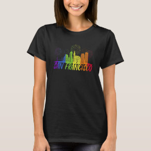 Camiseta Orgulho de San Francisco Skyline Desfile do Orgul