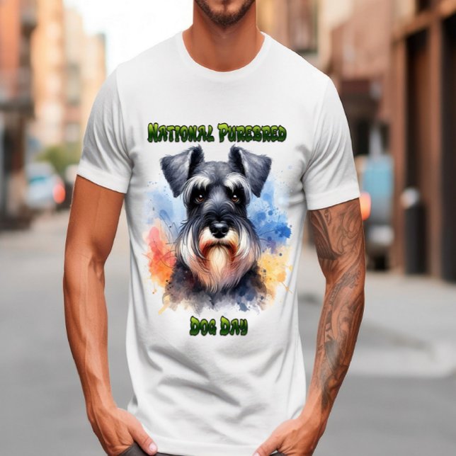 Camiseta Orgulho de Schnauzer sobre o Dia do Cachorro Pureb (Criador carregado)
