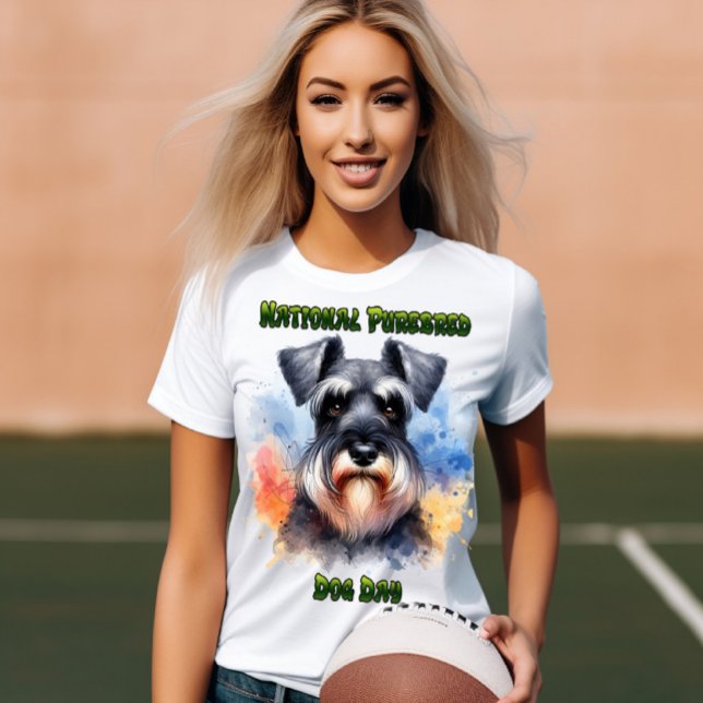Camiseta Orgulho de Schnauzer sobre o Dia do Cachorro Pureb (Criador carregado)