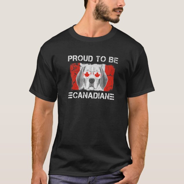 Camiseta Orgulho de ser canadense Flag Dog Lover Canada Roo (Frente)