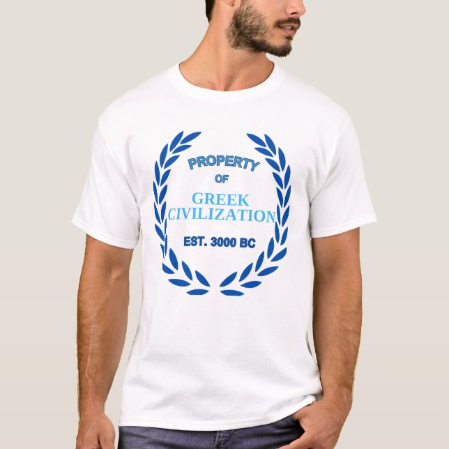 Camiseta Orgulho de ser grego - Propriedade da Civilização  (Frente)