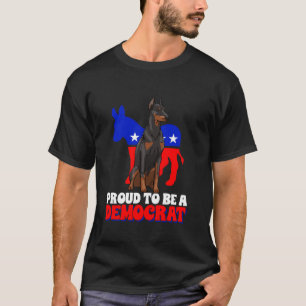 Camiseta Orgulho De Ser Um Democrata Dogs Dobermann EUA Amé
