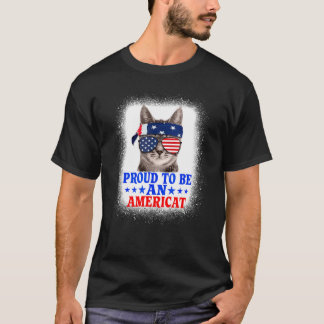 Camiseta Orgulho De Ser Um Gato Patriótico Americano Em 4 D