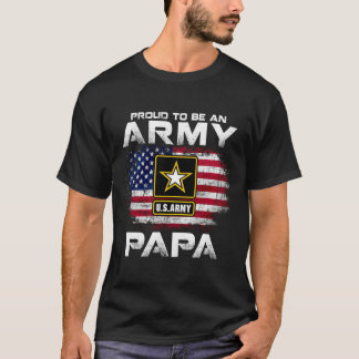 Camiseta Orgulho De Ser Um Papa Exército Com Bandeira Ameri