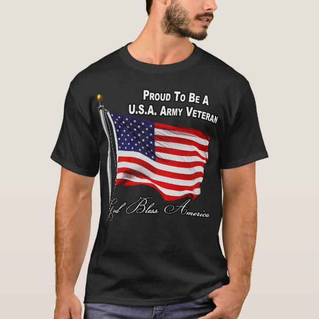Camiseta Orgulho De Ser Um Veterano Do Exército Dos EUA Com (Frente)