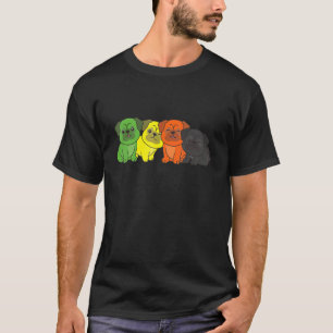 Camiseta Orgulho de Sinalizador Aromântico Cães Lgbtq Pug A