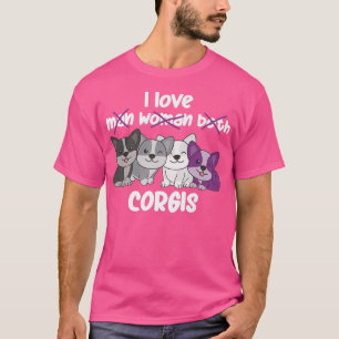 Camiseta Orgulho de Sinalizador Aseual Lgbtq Cachorro Corgi