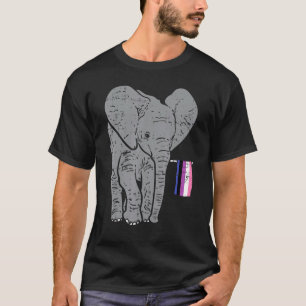 Camiseta Orgulho de Sinalizador de Genderfluido Elefante Nã