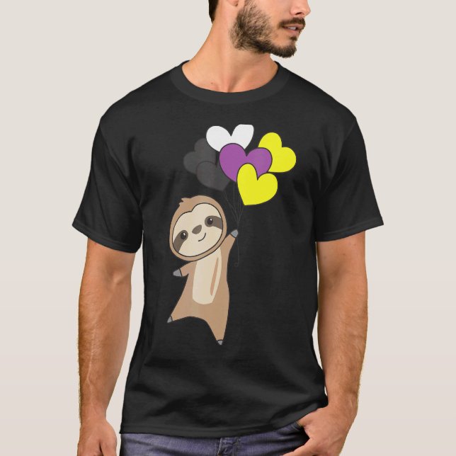 Camiseta Orgulho de Sinalizador Não Binário Lgbtq Balão Cor (Frente)