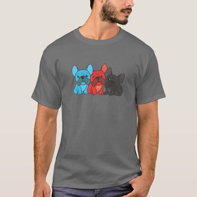 Camiseta Orgulho de Sinalizador Polimortal Lgbtq Cães Bulld (Frente)