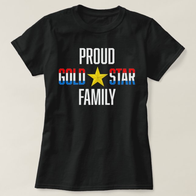 Camiseta Orgulho de Teto Militar da Família Dourada das Est (Frente do Design)
