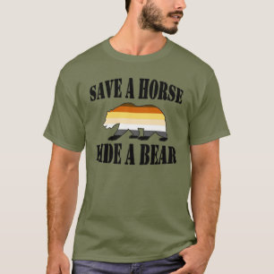 Camiseta Orgulho de Urso Gay Salve um Cavalo Monte um Urso