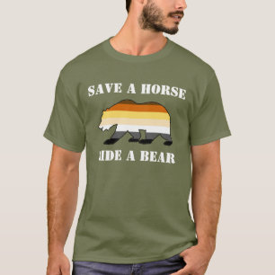 Camiseta Orgulho de Urso Gay Salve um Cavalo Monte um Urso