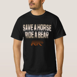 Camiseta Orgulho de Urso Gay Salve um Cavalo Monte um Urso