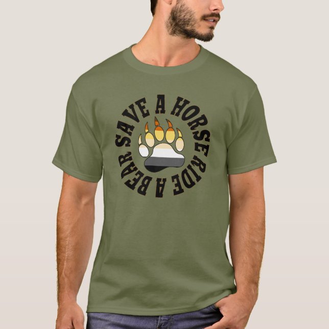 Camiseta Orgulho De Urso Salva Cavalo Passear Um Urso (Frente)