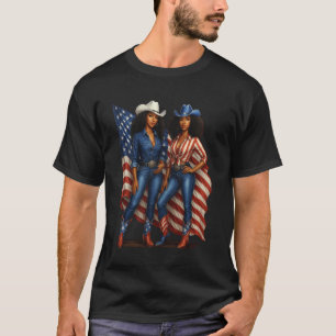 Camiseta Orgulho de Vaqueira Negra Patriótica Afro-American