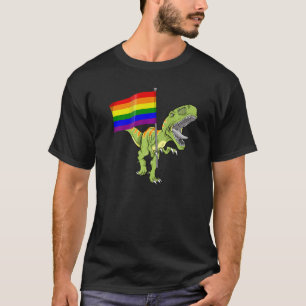 Camiseta Orgulho Dinossaur Lgbt Gay Lésbica Transgênero Tra
