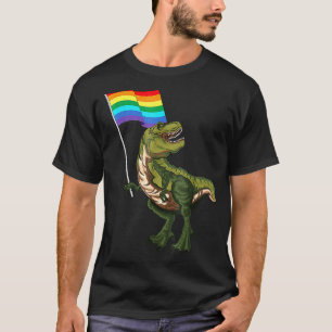 Camiseta Orgulho Dinossaur Lgbt Gay Lésbica Transgênero Tra