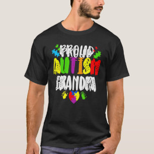 Camiseta Orgulho do Autismo Consciente Avô do Autismo Mão C