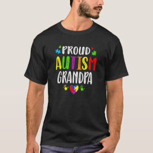Camiseta Orgulho do Autismo Consciente Avô Mão Coração P