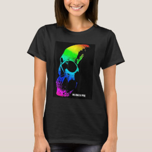 Camiseta Orgulho Do Caveira Arco-Íris De Halloween