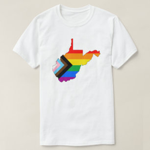 Camiseta Orgulho do Estado da Virgínia Ocidental LGBTQ Prog