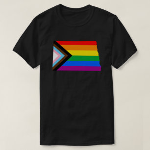 Camiseta Orgulho do Estado de Dakota do Norte LGBTQ Progres