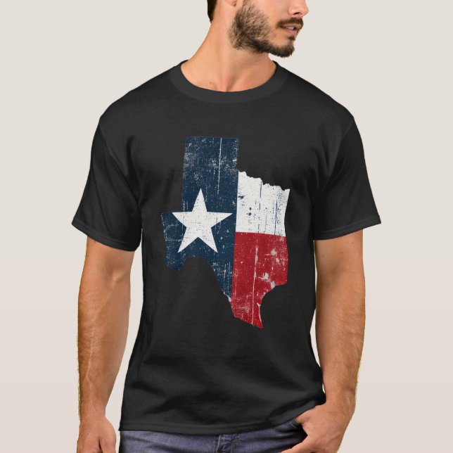 Camiseta Orgulho do estado de estrela do Texas Vertical Fla (Frente)
