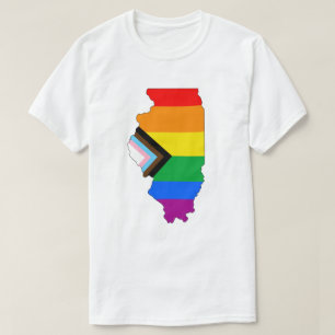 Camiseta Orgulho do Estado de Illinois LGBTQ Progresso Orgu