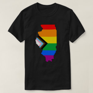 Camiseta Orgulho do Estado de Illinois LGBTQ Progresso Orgu