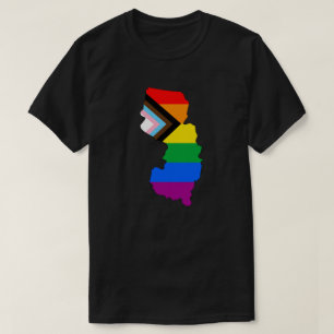 Camiseta Orgulho do Estado de Nova Jersey Progresso LGBTQ O