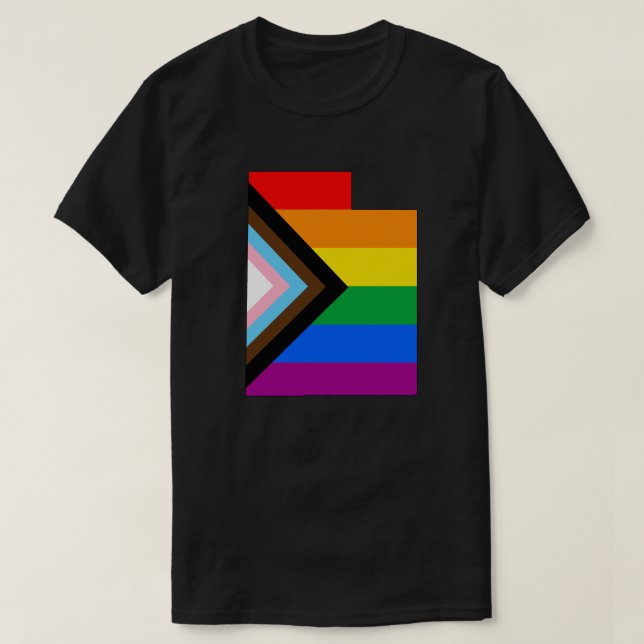 Camiseta Orgulho do Estado de Utah LGBTQ Progress Pride (Frente do Design)