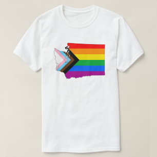 Camiseta Orgulho do Estado de Washington LGBTQ Progress Pri