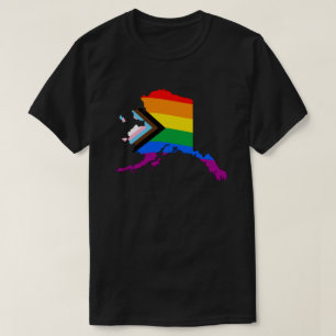 Camiseta Orgulho do Estado do Alasca LGBTQ Progresso Orgulh